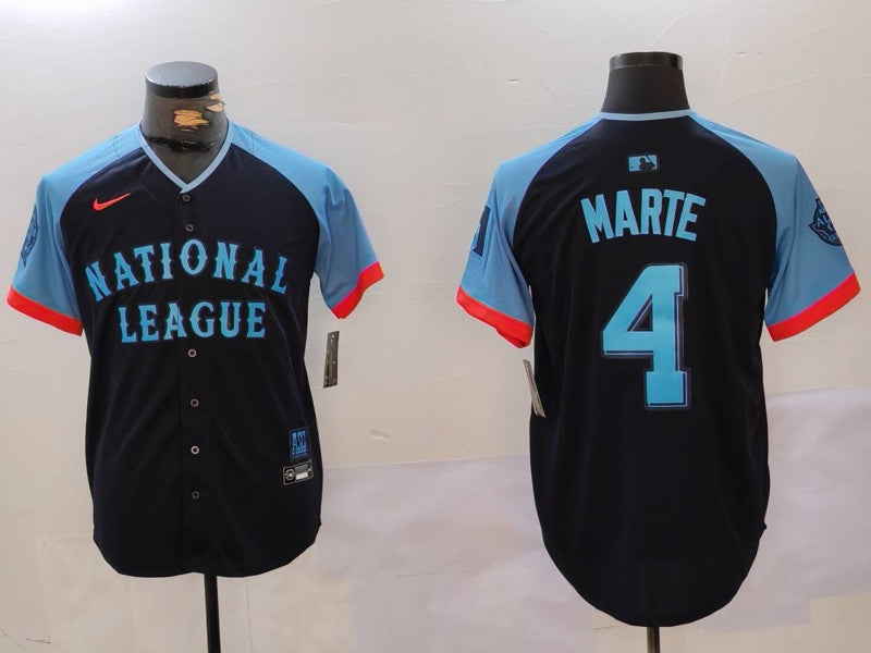 Men's National League Ketel Marte #4 Navy 2024 MLB All-Star Game Limited Player Jersey1
