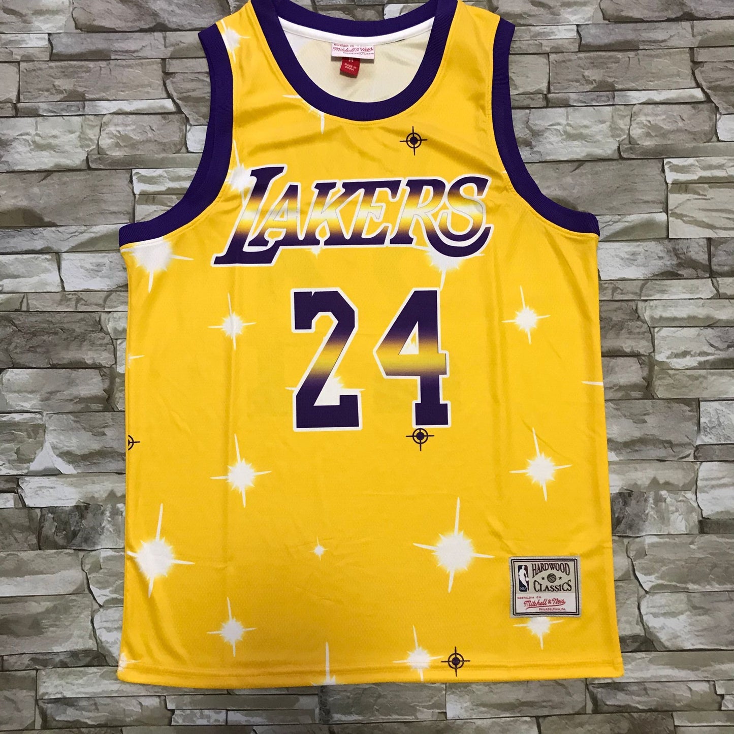 Men's Los Angeles Lakers Kobe Bryant Yellow Hardwood Classics Player Jersey1