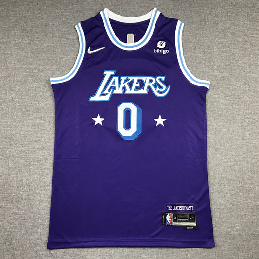 Men's Los Angeles Lakers Russell Westbrook Purple 2021/22 Swingman Jersey1