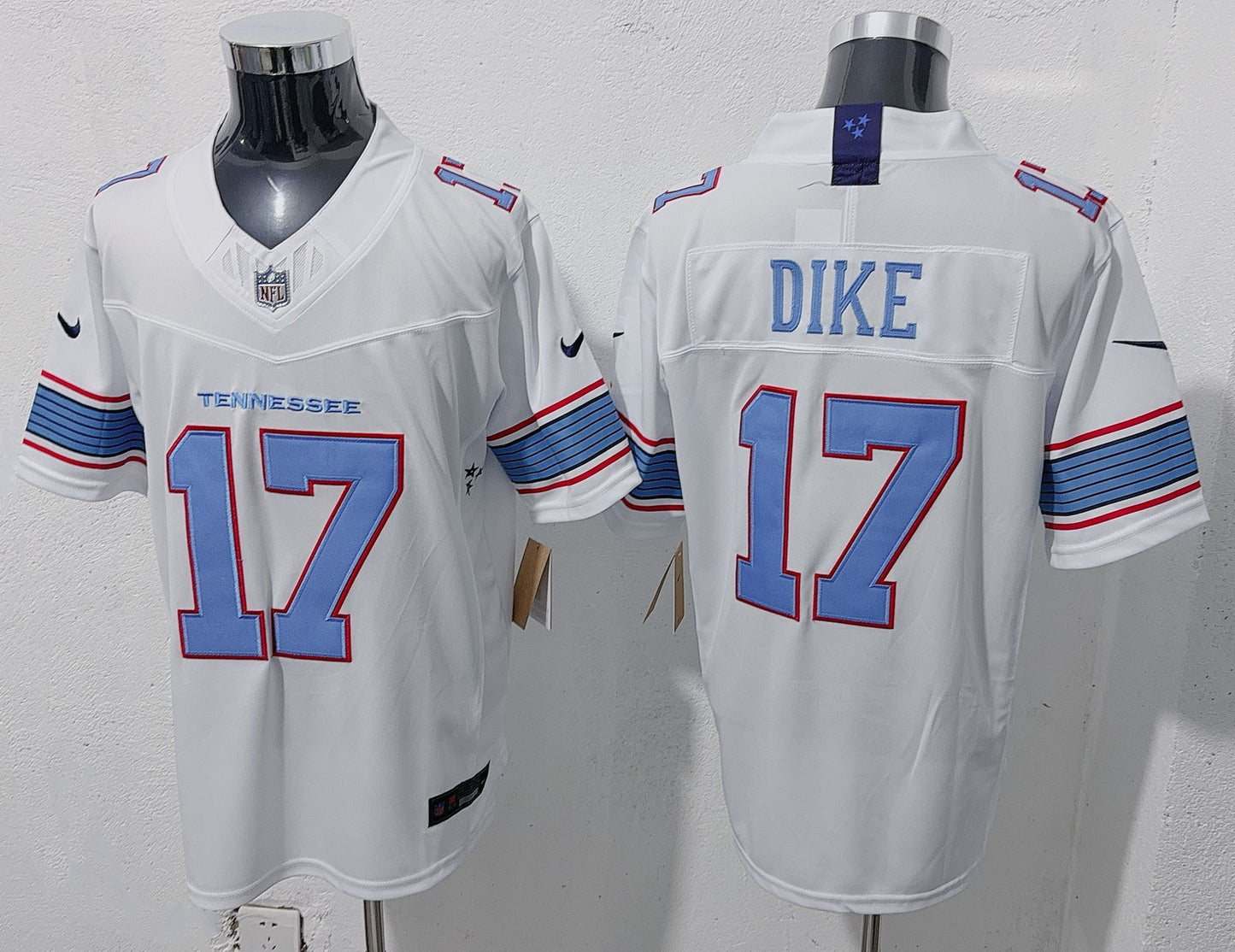 Men's Tennessee Titans Chimere Dike #17 White Game Jersey