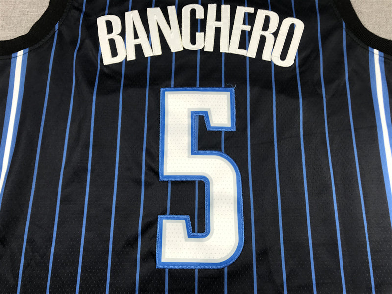 Men's Orlando Magic Paolo Banchero #5 Black 2022/23 Swingman Jersey1 - Icon Edition