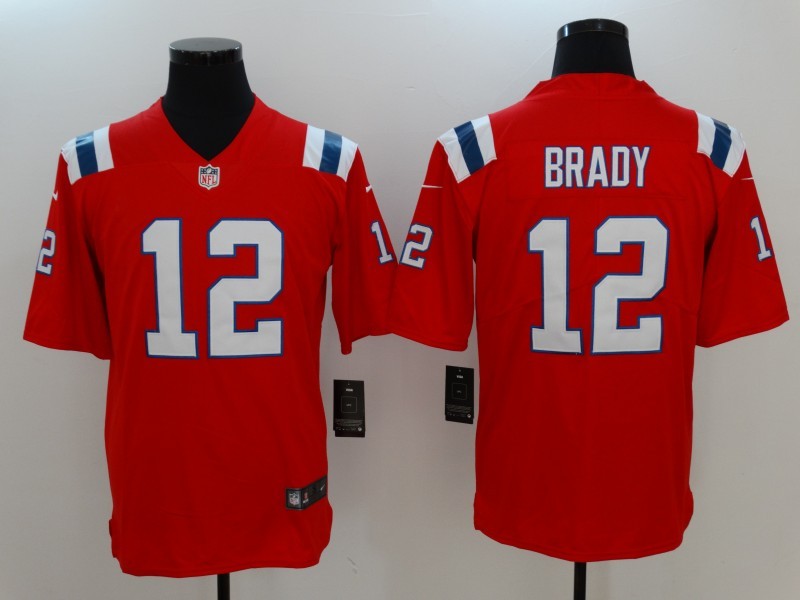 Men's New England Patriots Tom Brady #12 Red Game Jersey1