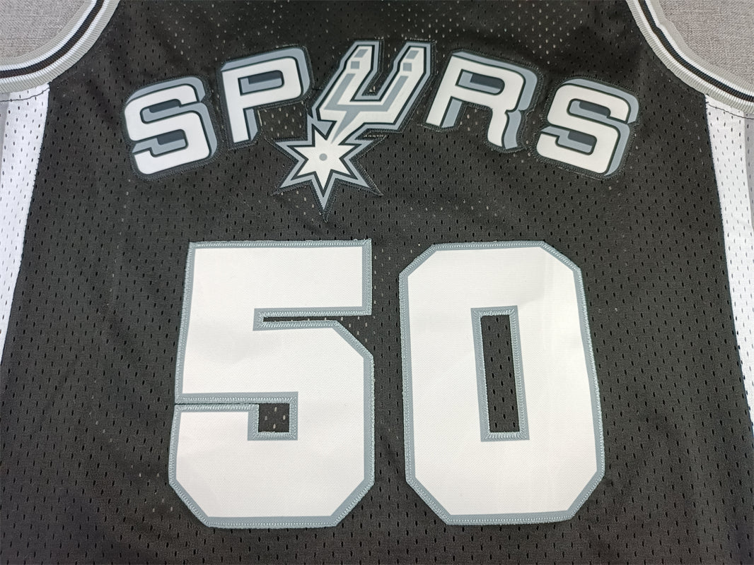 Men's San Antonio Spurs David Robinson Black Big & Tall Hardwood Classics Jersey1