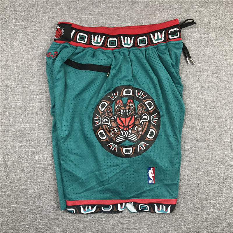 Men's Memphis Grizzlies 1995-96 Green Hardwood Classics Basketball Shorts1