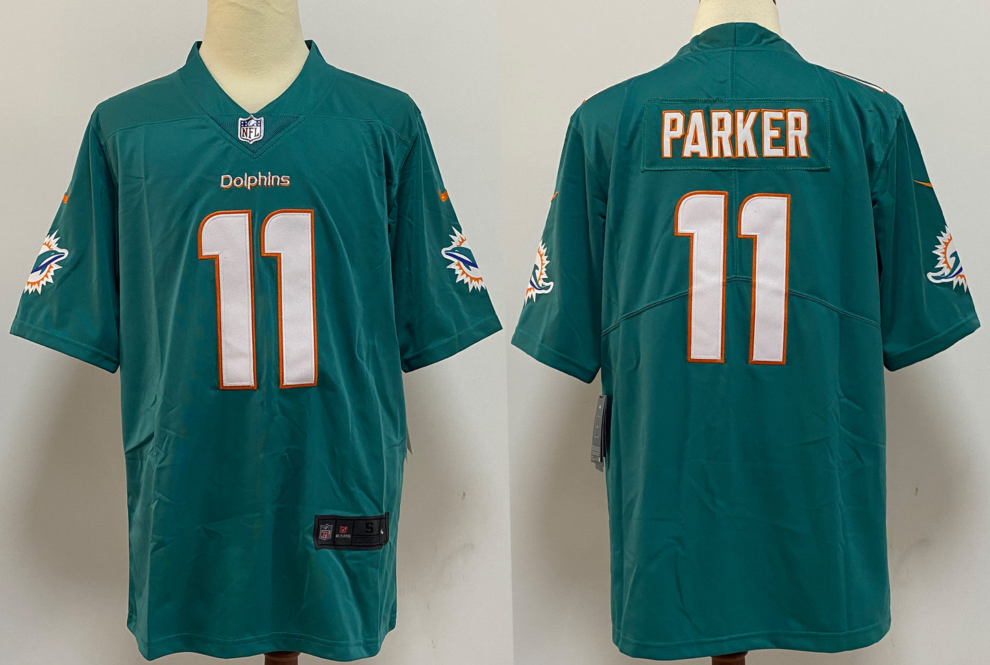 Men's Miami Dolphins DeVante Parker #11 Green Aqua Game Jersey1