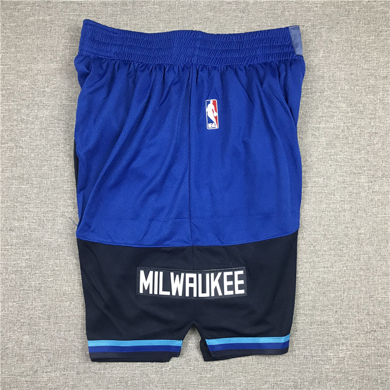 Men's Milwaukee Bucks Blue/Navy City Edition Basketball Shorts1
