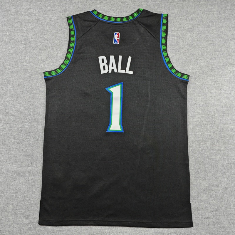 Men's Minnesota Timberwolves LaMelo Ball #1 Black Swingman Jersey - Statement Edition