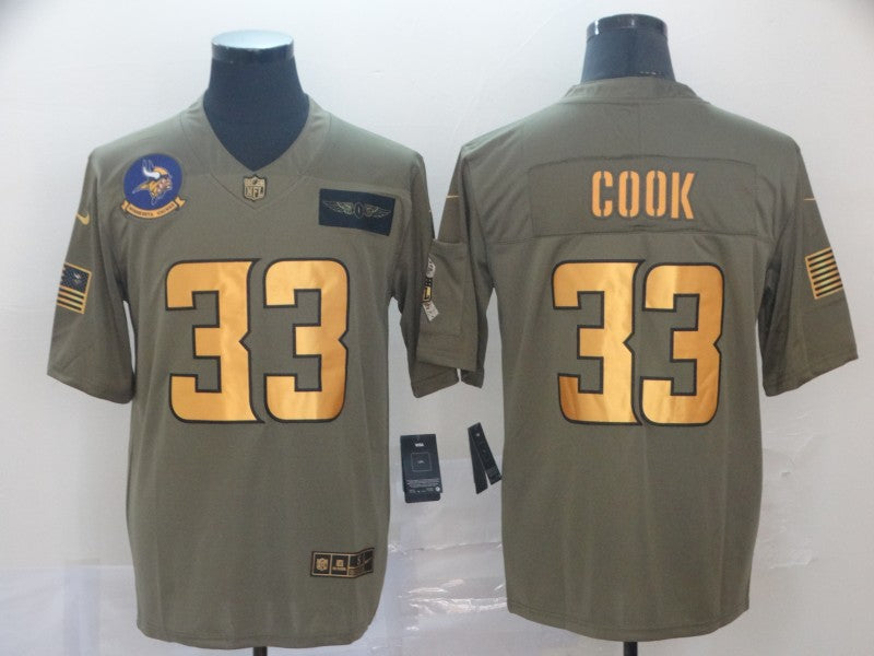Men's Minnesota Vikings Dalvin Cook #33 Brown Alternate Game Jersey1