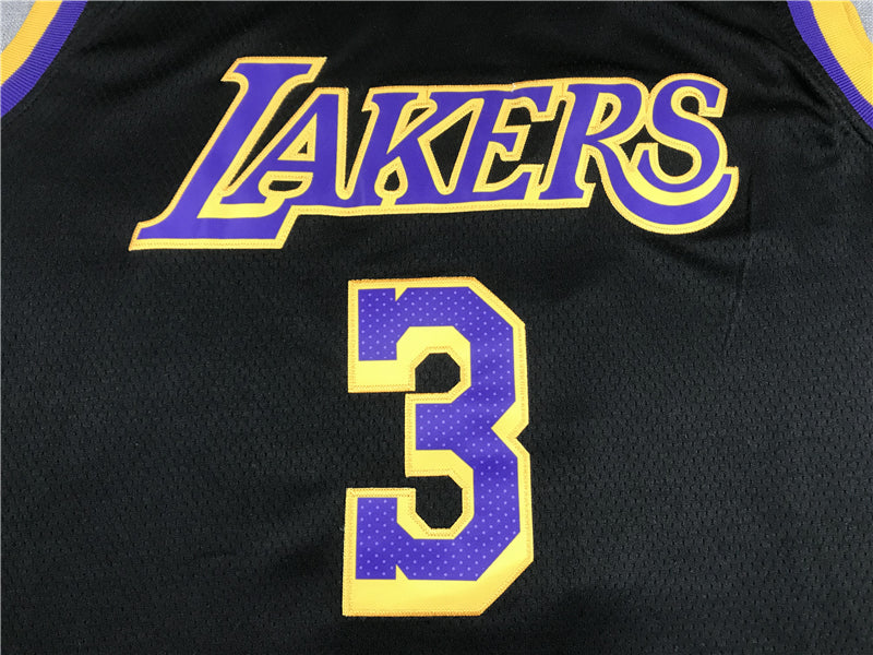 Men's Los Angeles Lakers Anthony Davis Black 2020/21 Swingman Player Jersey1