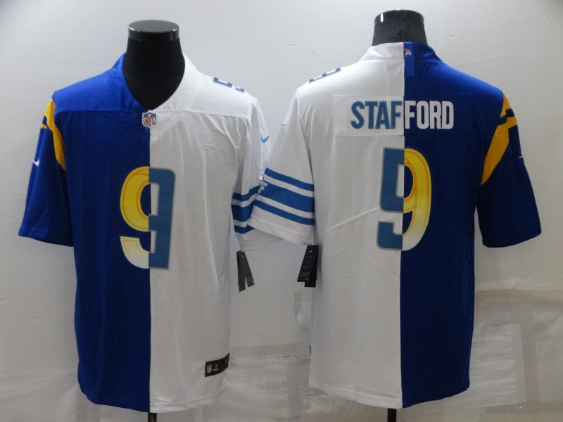 Men's Los Angeles Rams Matthew Stafford #9 Blue/White Game Jersey1