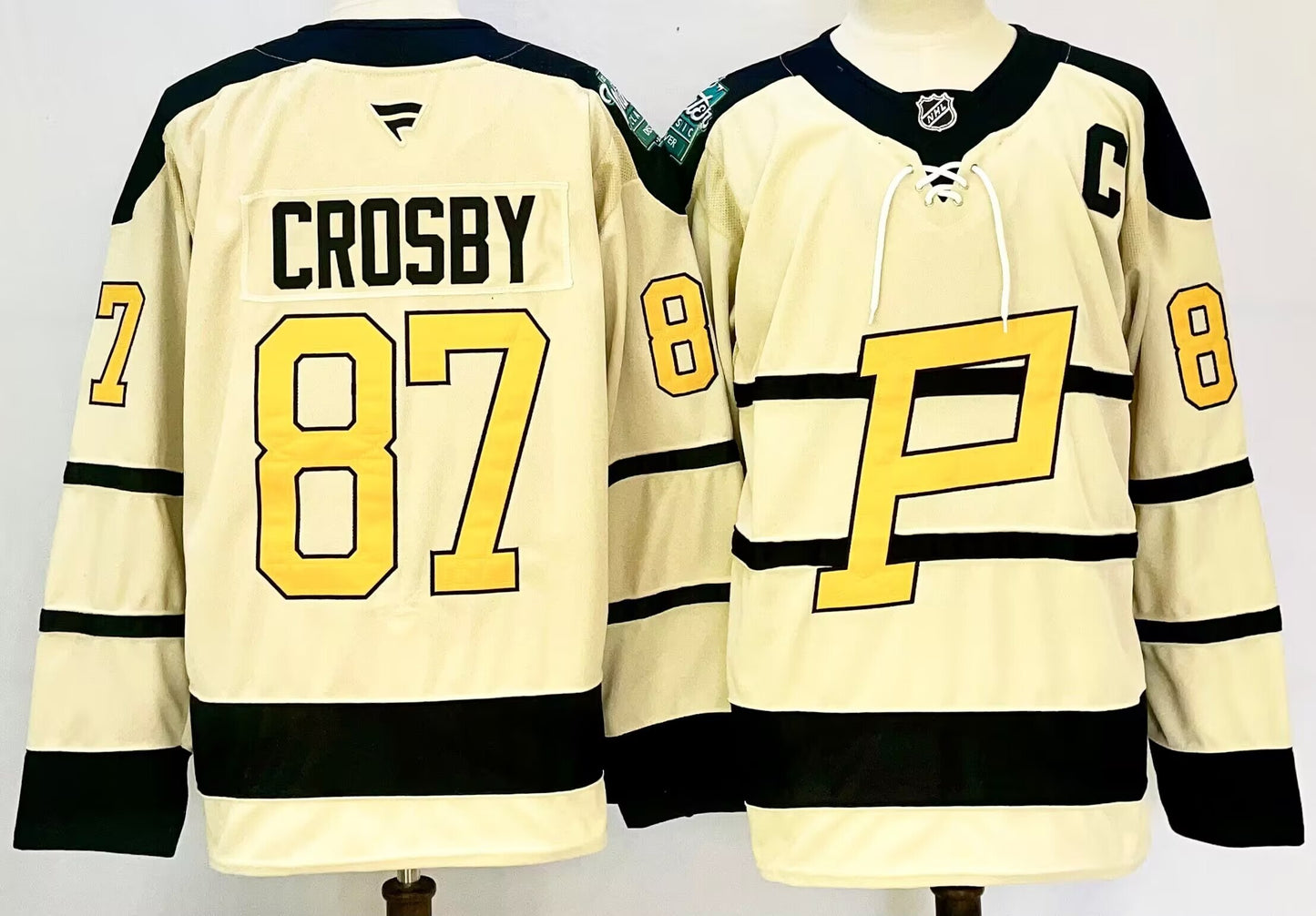 Men's Pittsburgh Penguins Sidney Crosby #87 Cream Player Game Jersey