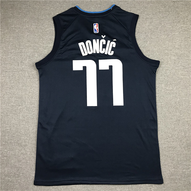 Men's Dallas Mavericks Luka Doncic #77 NBA Dark Blue Replica Jersey1