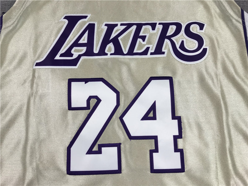 Men's Los Angeles Lakers Kobe Bryant Gold Hall of Fame Hardwood Classics Jersey1