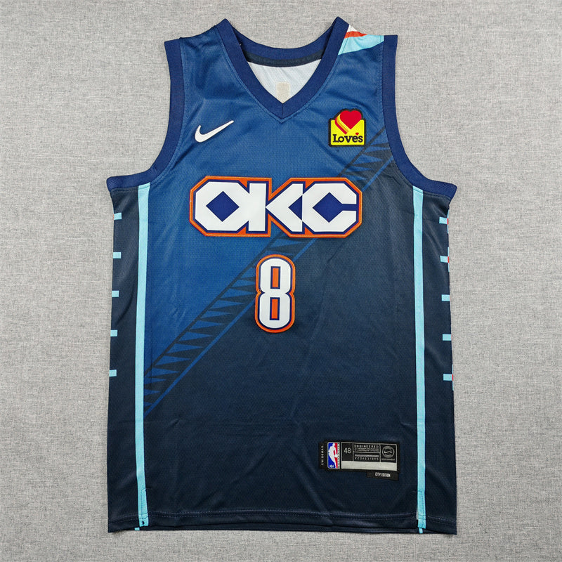 Men's Oklahoma City Thunder Jalen Williams #8 Navy 2025/26 Swingman Jersey - City Edition