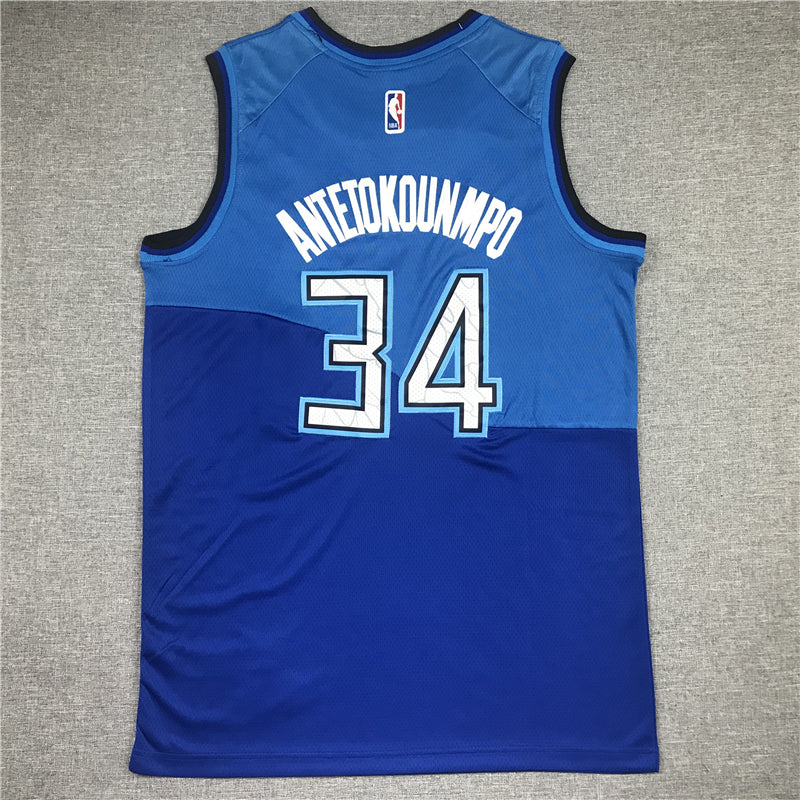 Men's Milwaukee Bucks Giannis Antetokounmpo Blue 2020/21 Swingman Player Jersey1