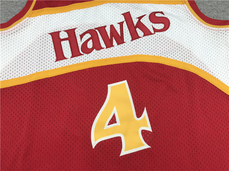 Men's Atlanta Hawks Spud Webb Red 1986-87 Hardwood Classics Swingman Jersey1