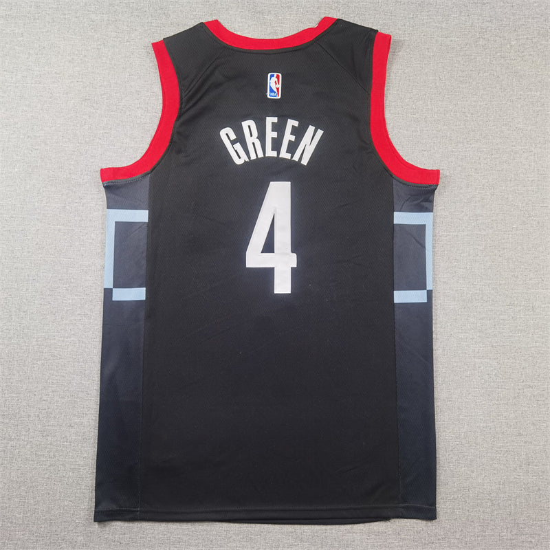 Men's Houston Rockets Jalen Green #4 Black Swingman Jersey1 - Statement Edition