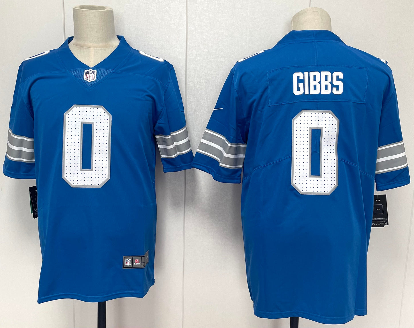 Men's Detroit Lions Jahmyr Gibbs #0 Blue Game Player Jersey