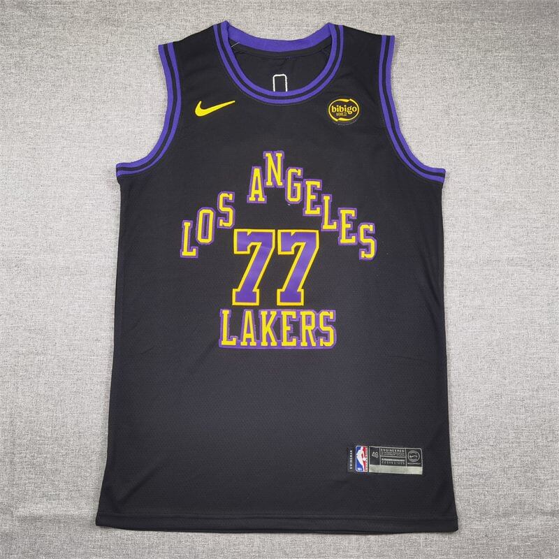Luka Doncic #77 Los Angeles Lakers Black 2023/24 City Edition Swingman Jersey