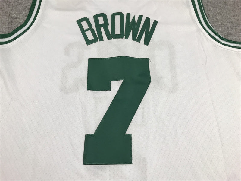 Men's Boston Celtics Jaylen Brown #7 White 2022/23 Swingman Jersey1 - Association Edition