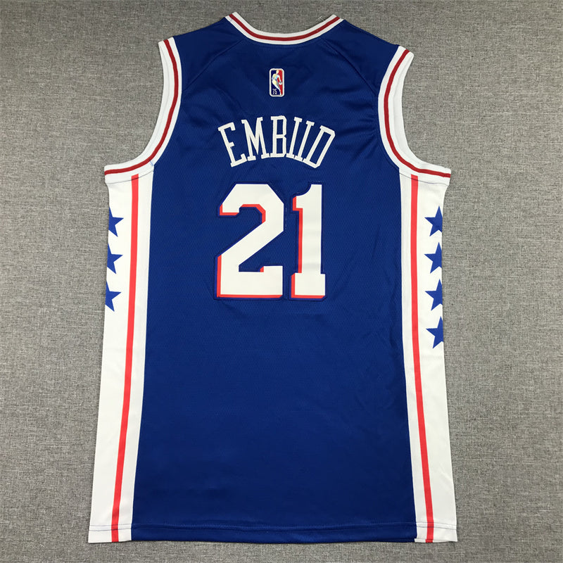 Men's Philadelphia 76ers Joel Embiid #21 Blue Swingman Jersey1 - Icon Edition