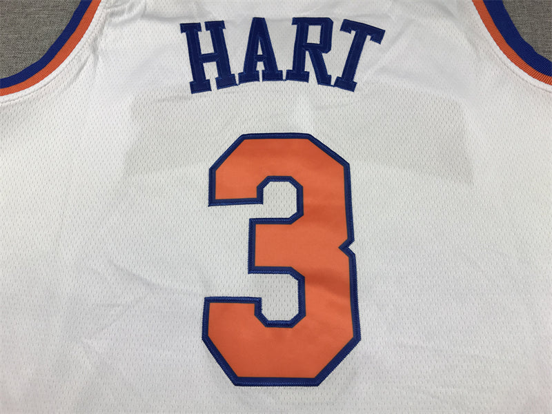 Men's New York Knicks Josh Hart #3 White Game Jersey - Association Edition