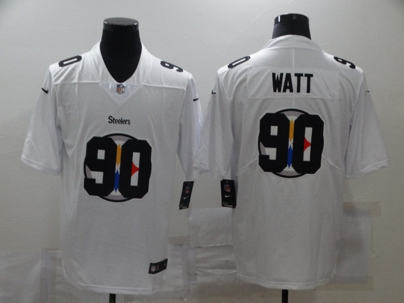 Men's Pittsburgh Steelers T.J. Watt #90 White Authentic Game Jersey1