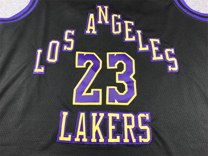 Men's Los Angeles Lakers LeBron James #23 Black 2023/24 Swingman Jersey1 - City Edition