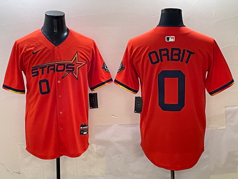 Men's Houston Astros Orbit #0 Orange 2025 City Connect Limited Player Jersey1