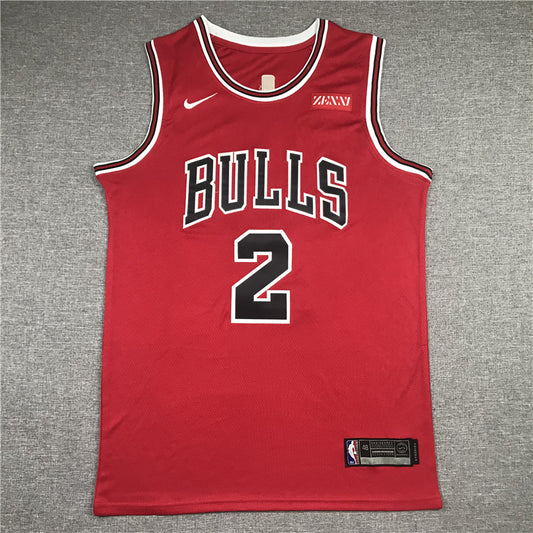 Men's Chicago Bulls Lonzo Ball #2 Red Fast Break Replica Player Jersey1