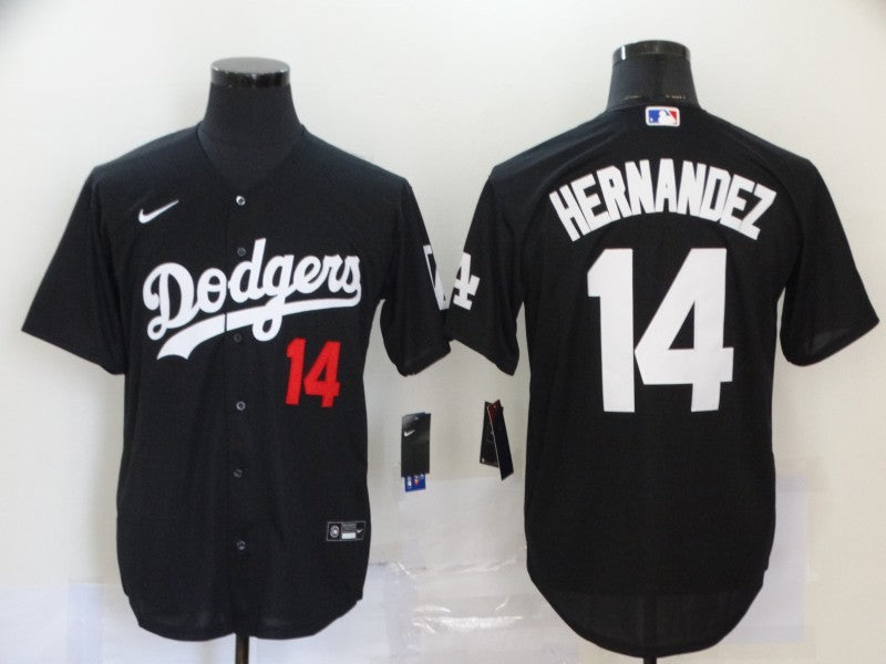 Men's Los Angeles Dodgers Enrique Hernandez #14 Black Stitched Jersey1