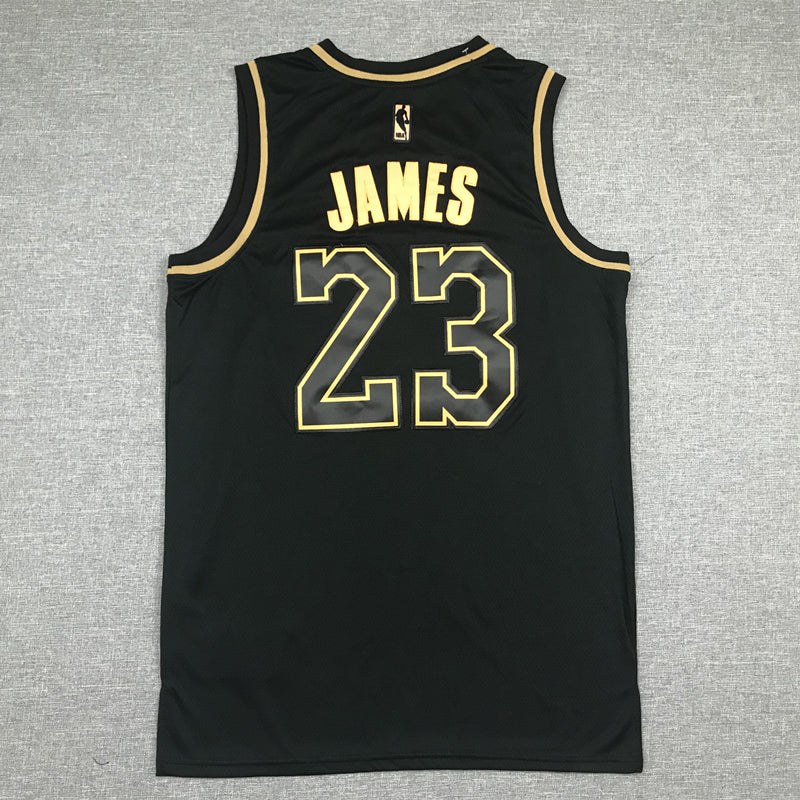 Men's Los Angeles Lakers LeBron James #23 NBA Black Swingman Player Jersey1