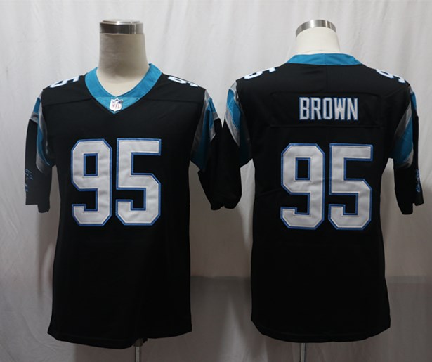 Men's Carolina Panthers Derrick Brown #95 Black Player Game Jersey1