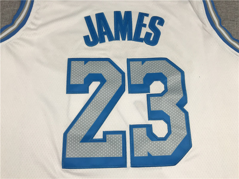 Men's Los Angeles Lakers LeBron James 2020/21 White Swingman Jersey1 City Edition