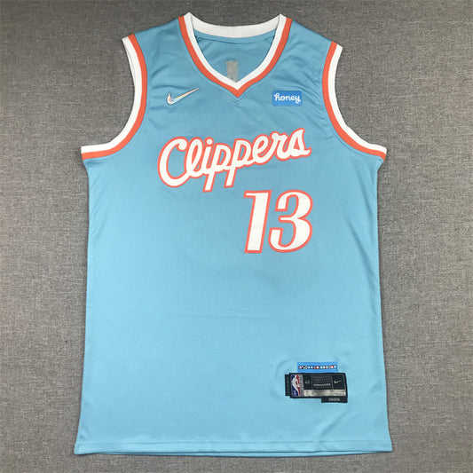 Men's LA Clippers Paul George Blue 2021/22 Swingman Jersey1 - City Edition