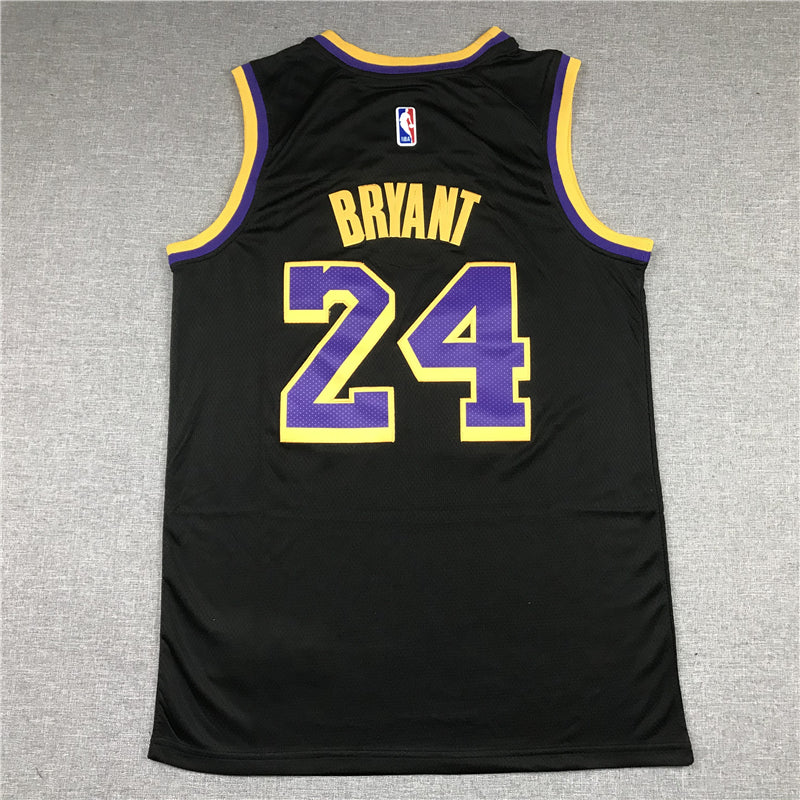 Men's Los Angeles Lakers Kobe Bryant #24 Black 2020/21 Swingman Player Jersey1