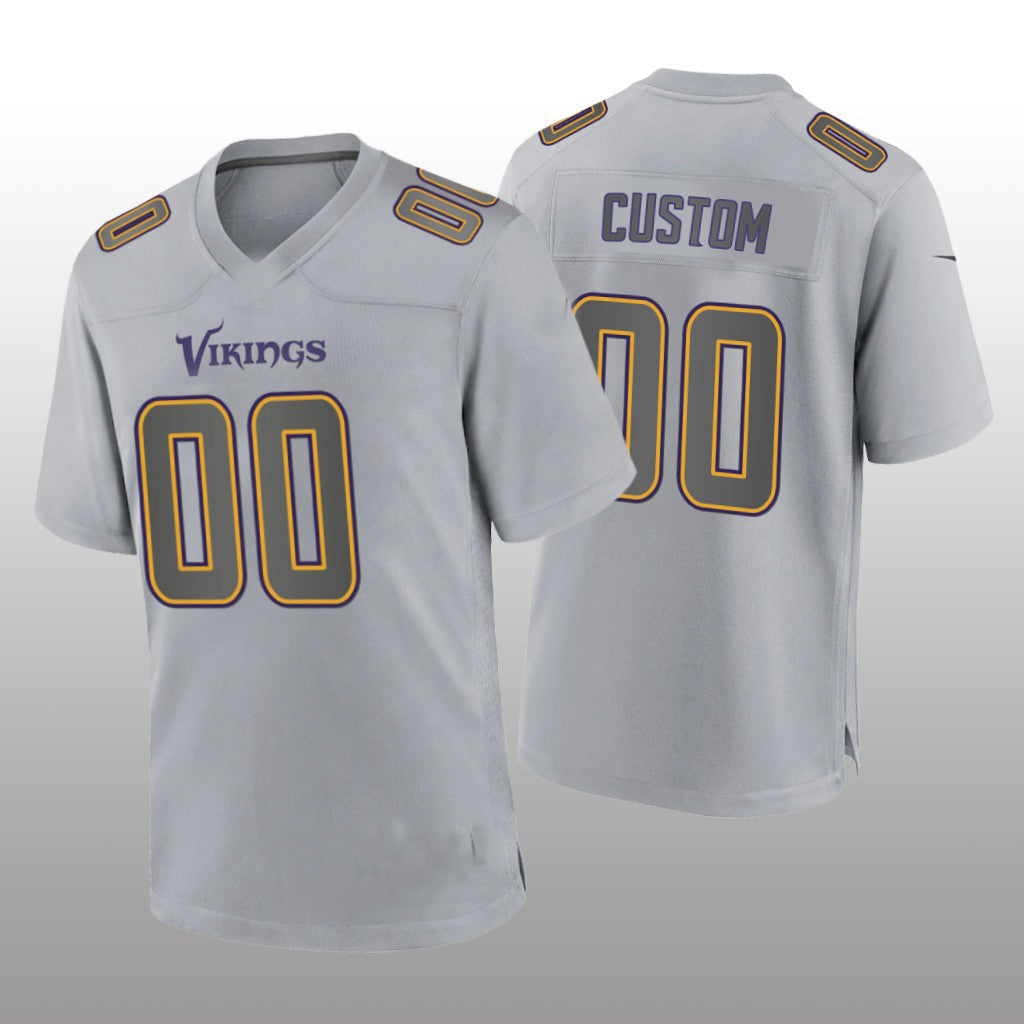Custom1 Minnesota Vikings Gray Atmosphere Game Jersey1 Stitched Jerseys Football Jerseys