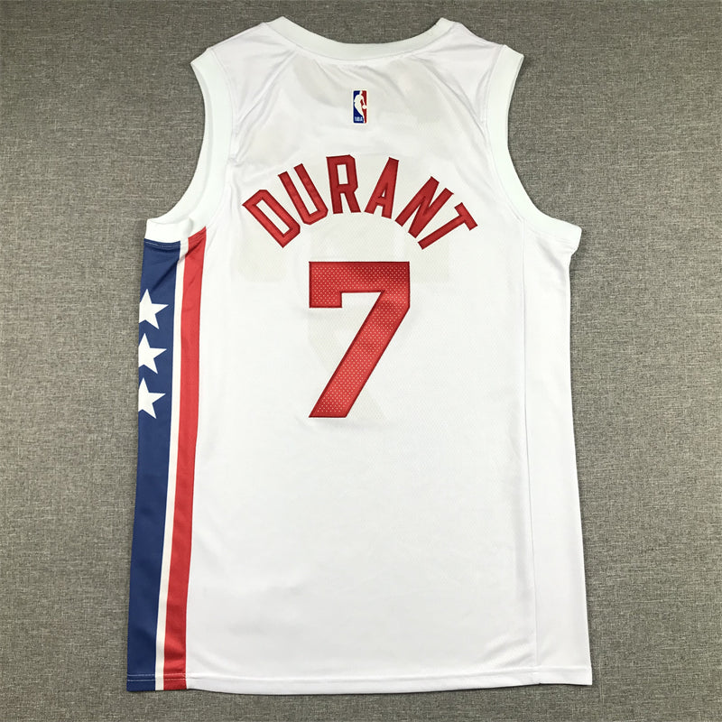 Men's Brooklyn Nets Kevin Durant #7 White 2022/23 Swingman Jersey1 - Classic Edition