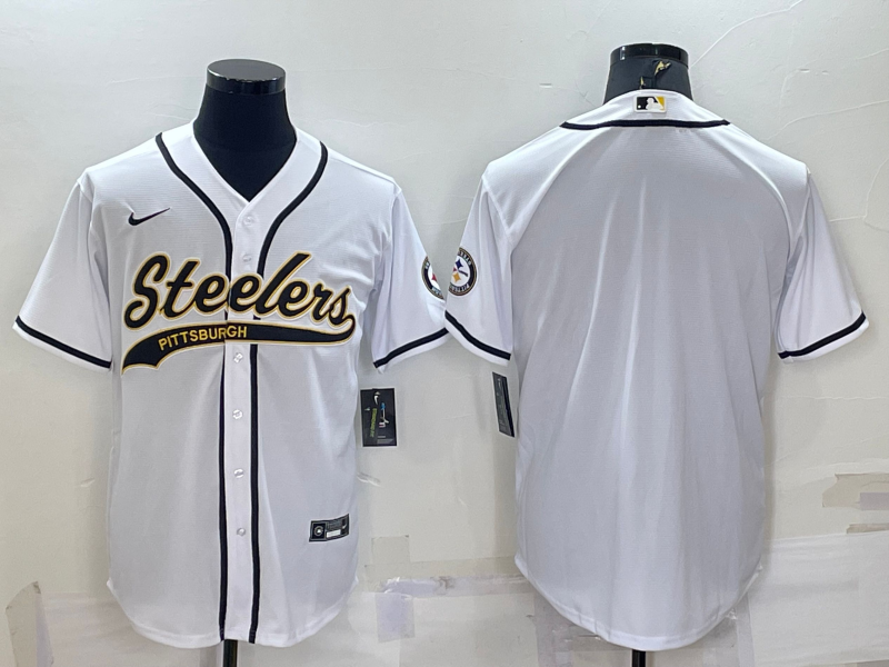 Men's Pittsburgh Steelers White Blank Jersey1