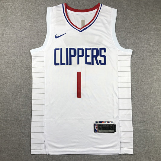 Men's LA Clippers James Harden #1 White Swingman Jersey1 - Association Edition