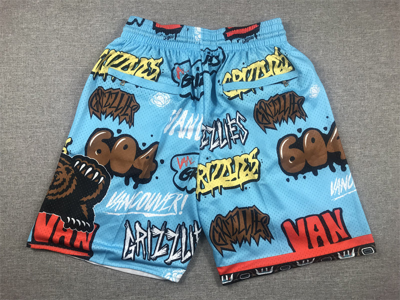 Men's Memphis Grizzlies Blue Graffiti Edition Pocket Shorts1