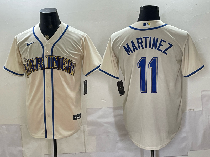 Men's Seattle Mariners Edgar Martinez #11 Cream Limited Player Jersey