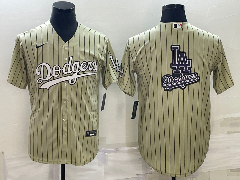 Men's Los Angeles Dodgers khaki Replica Baseball Jersey1