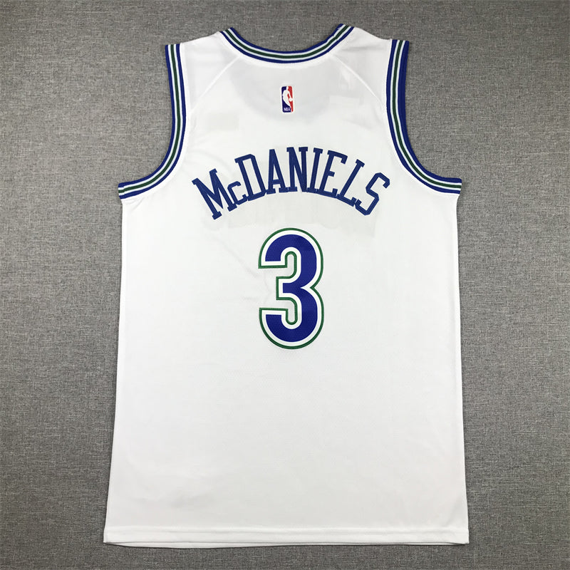 Men's Minnesota Timberwolves Jaden McDaniels #3 White Swingman Player Jersey1