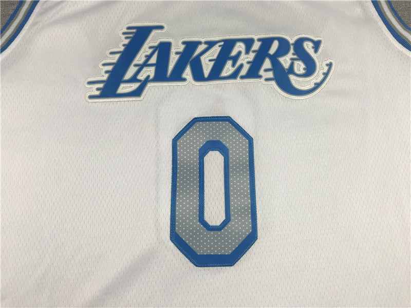 Men's Los Angeles Lakers Russell Westbrook #0 White 2020/21 Swingman Jersey1