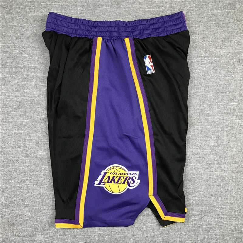 Men's Los Angeles Lakers Black Hardwood Classics Basketball Shorts1