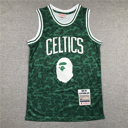 Men's Boston Celtics Bape Mitchell & Ness #93 NBA Green Player Jersey1