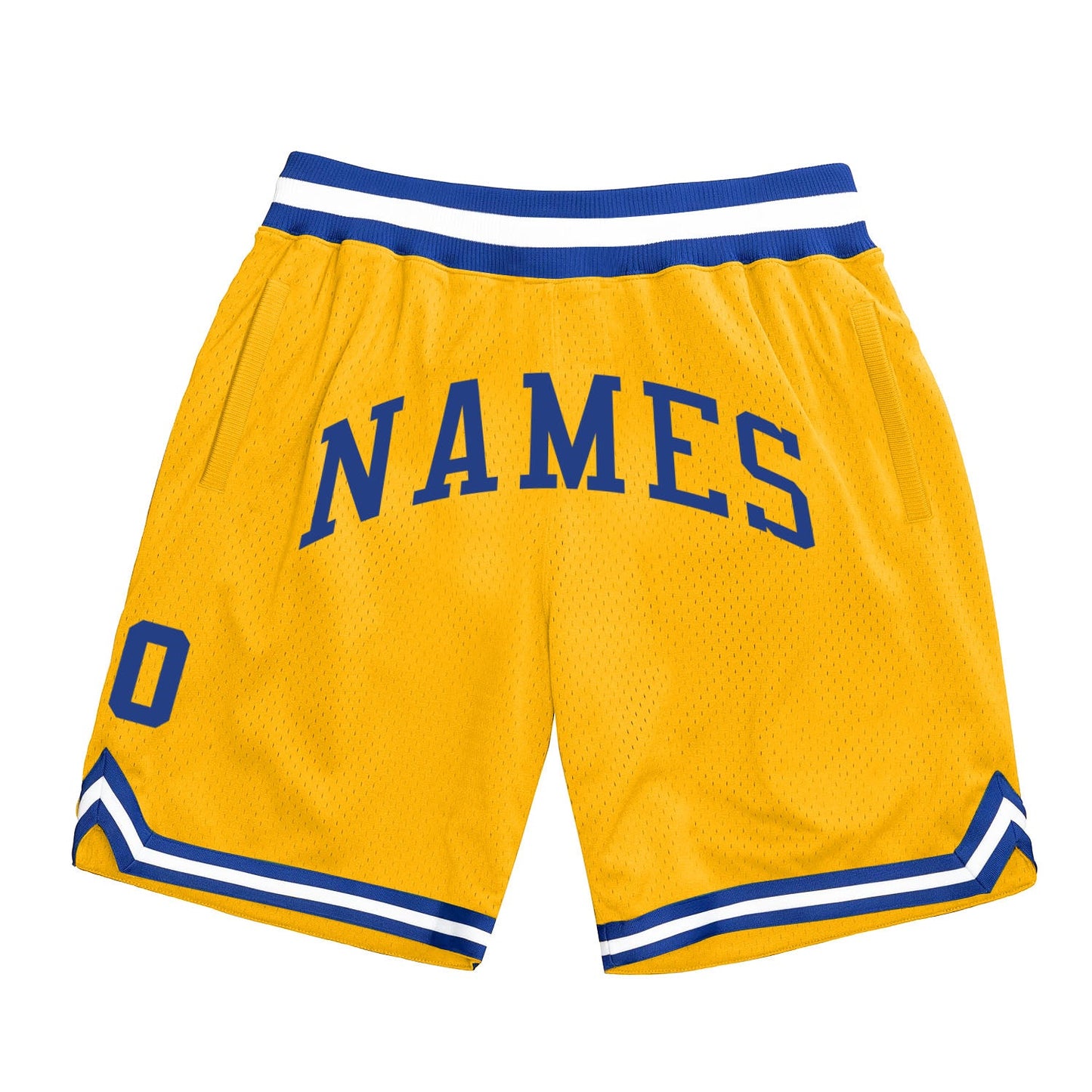Custom Gold Royal White Basketball Shorts