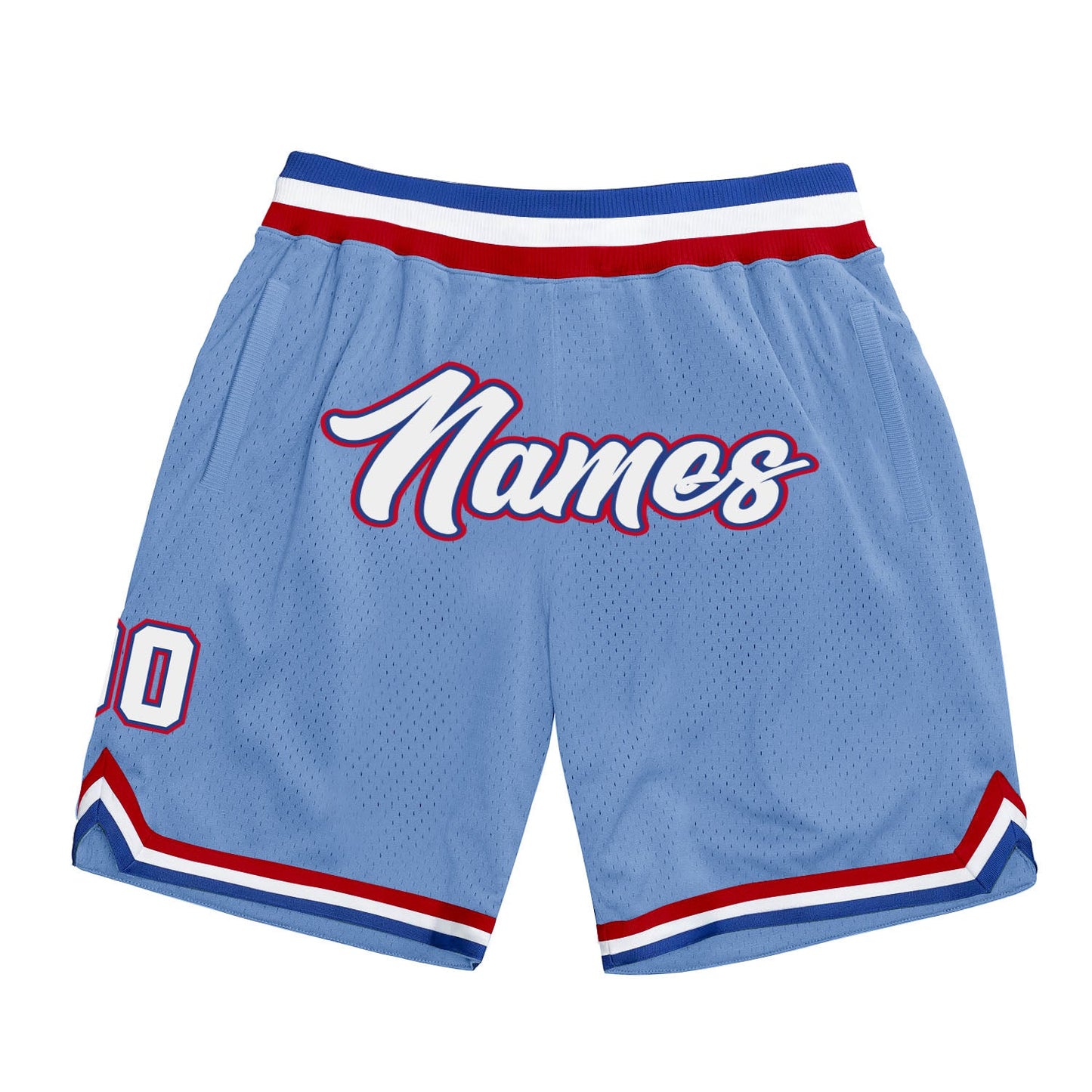 Custom Light Blue White Royal Basketball Shorts
