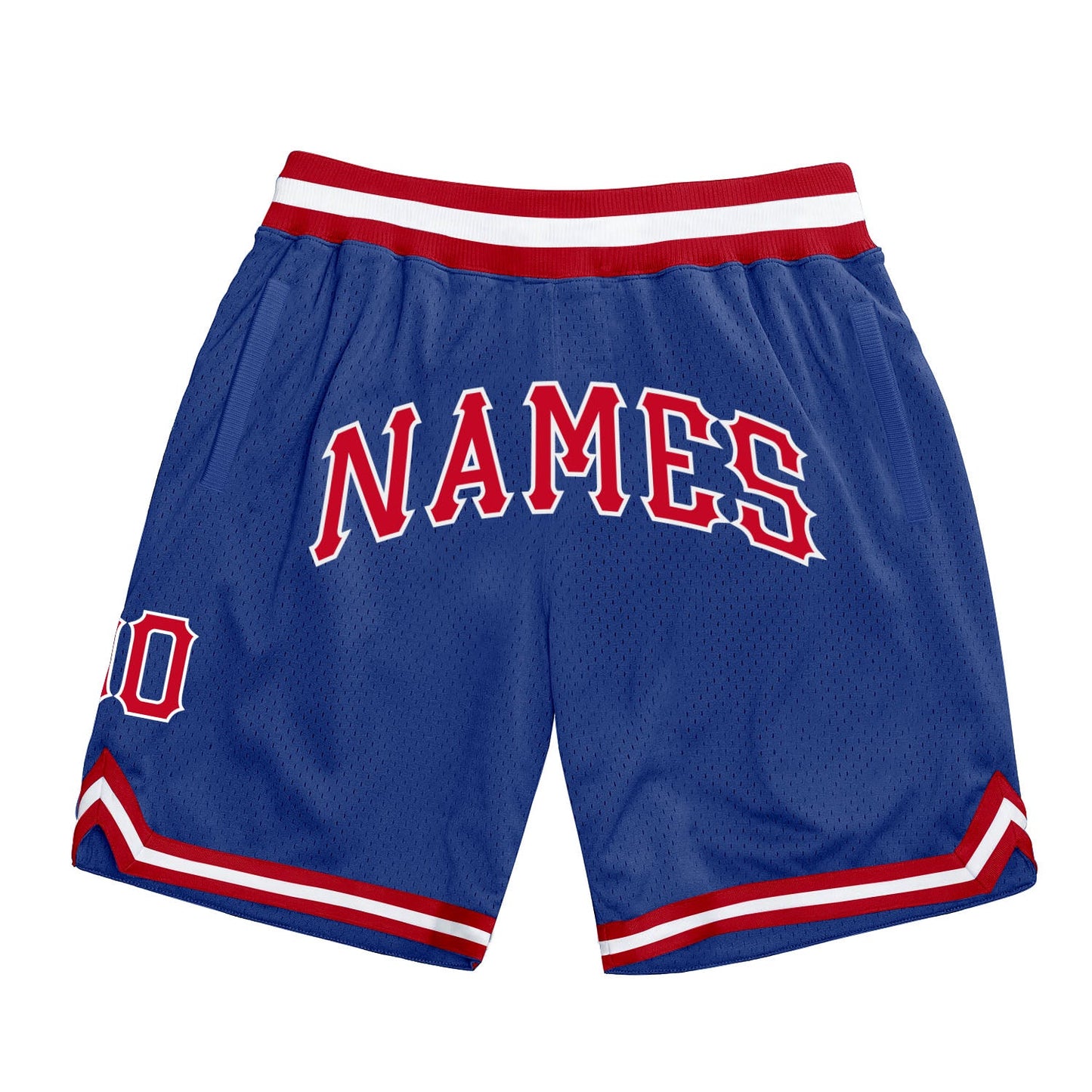 Custom Royal Red White Basketball Shorts